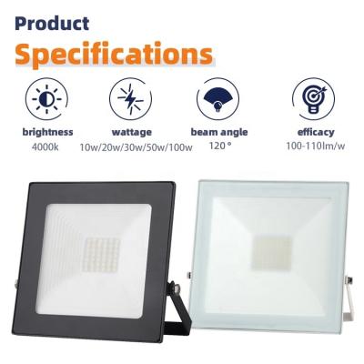 China Solar LED Security Floodlight Energy Saving SMD3030 Square LED Flood Lights for sale