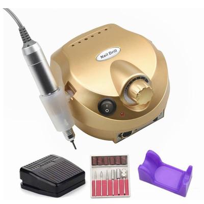 China Handpiece Plastic Electric Nail File Art Tools 35000RPM Manicure Gel Milling Cutter Machine Sets Portable Ceramic Nail Drill for sale