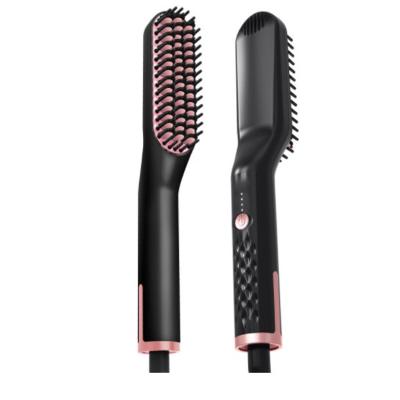 China Household Professional Electric Beard Comb LCD Display Men Sweep Hair Straightener for sale