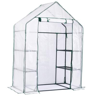 China Easily Assembled Mini Greenhouse Garden Outdoor Plant Planting Flowers Roof Shutter Frameless Window 143x73x195cm for sale