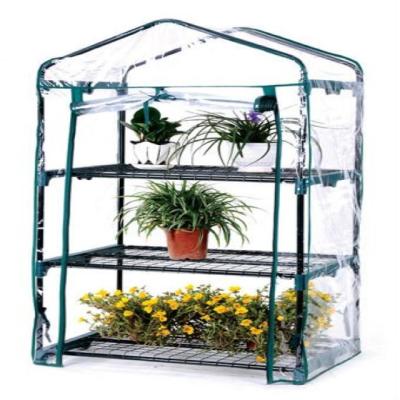 China Easily Assembled Green 3 Tier House GH703 Block UV 3 Tier Flower House for sale