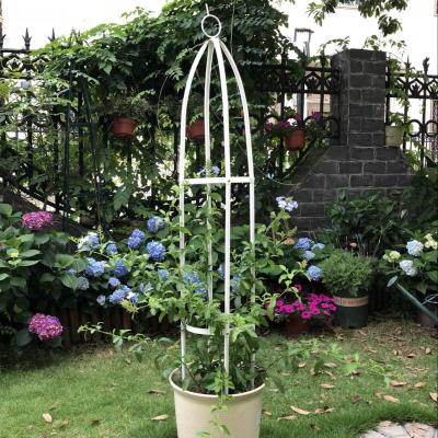 China Easily Assembled Wrought Iron Flower Pot Plant Indoor Outdoor Support Flower Stand for sale