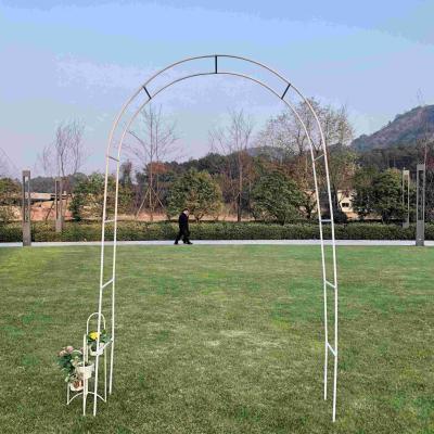 China Factory Wholesale Easily Assembled Wedding Arch Decoration Garden Background Pergola Iron Frame Flower Stand for sale