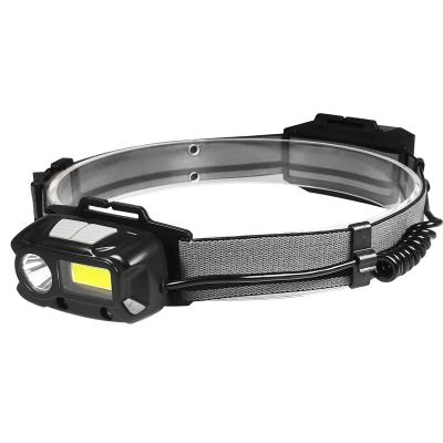 China USB Rechargeable Outdoor Camping Headlamp Double Head Waterproof High Power COB Led Headlight for sale