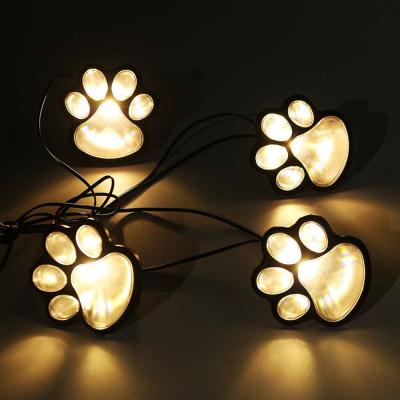 China Garden Solar Garden Lights 4 Pack 1 Set Cat Paws Design LED Animal Lamp Underground Solar Lawn Light for sale