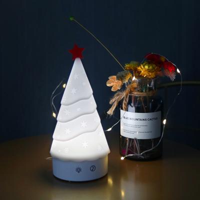 China Modern Rechargeable Creative Colorful Silicone Christmas Tree RoHS USB LED Night Light With Music for sale