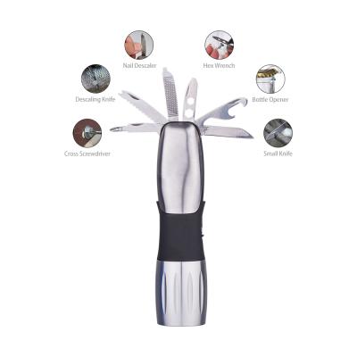 China Multi tool in one factory wholesale cheap price multifunctional led camping flashlight with swiss army knife set for sale