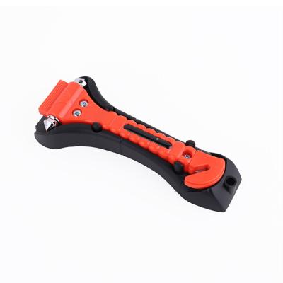 China Wholesale Carbon Steel+ABS Car Safety Hammer with Base, 2 in 1 Multifunctional Printing Hammer Window Breaker Life Hammer for sale