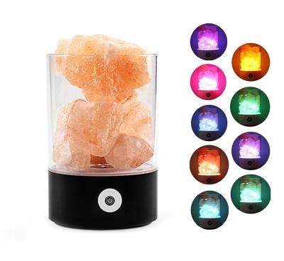 China 2021 New Arrival Cheap Pink Table Lamp Usb Rock Salt Lamp Modern Natural Himalayan Night Light Crystal Salt Stone Lamp for sale