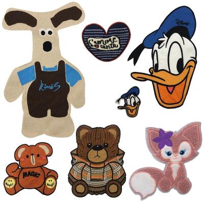 China Cheap Price Fashion Embriodery Patch For Duck Mouse Bear Fox Embroidery Cloth Animal Fabric Cloth Love Clothes Cartoon Dog Accessories Decorative Patch for sale