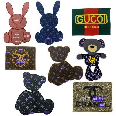 China Cheap price fashion embriodery patch for new cloth clothes leather cartoon animal patch clothing decoration accessories bear rabbit violence bear patch for sale