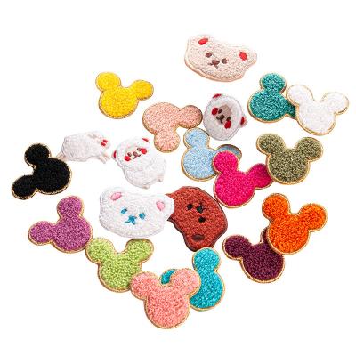 China Cheap price fashion embriodery patch for Mickey Head Little Sheep Towel Embroidery Patch Clothes Cartoon Bear Little Sheep Crawler Clothes Luggage DIY Decorative Cloth Patch for sale