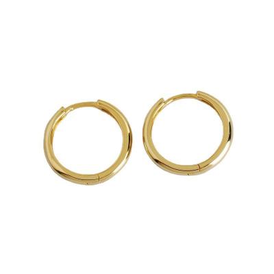 China 2022 Eco-Friendly Jewelry Gold Plated Fancy S925 Sterling Silver Round Vintage Earring Chunky Circle Dangle Hoop Earrings for sale