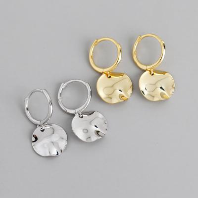 China Eco-friendly Fashion Jewelry 925 Sterling Silver Round 18K Gold Circle Earring For Women for sale