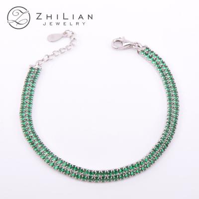 China ZHILIAN Luxury Hand Bracelet 925 Sterling Single Layer Chain CLASSIC Silver Empty Cuff Boy Bracelet for sale