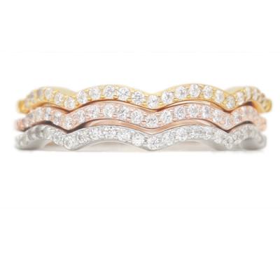 China ZHILIAN Eternity Ring S925 Sterling Silver Eco-Friendly Zircon Pave Jewelry Wedding Rose Gold Stackable Ring for sale