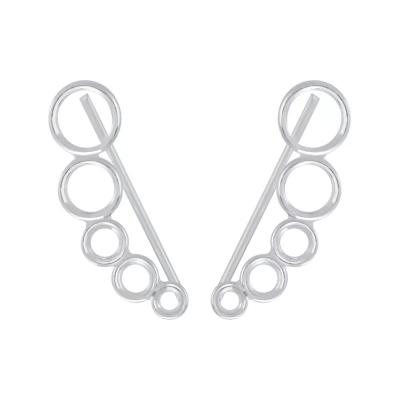 China FASHIONABLE ZHILIAN 925 Sterling Silver Jewelery Round Climber Earrings for Women for sale