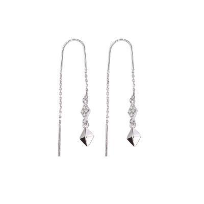 China New ZHILIAN Tide Eco-friendly Earrings 925 Sterling Silver Jewelery Thin Long Tassel Temperament Earrings for sale