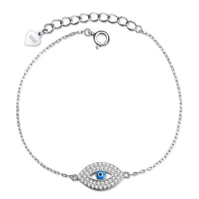 China New Factory Price 925 Pearl Evil Eye Silver Bracelet Eco - Friendly For Women for sale