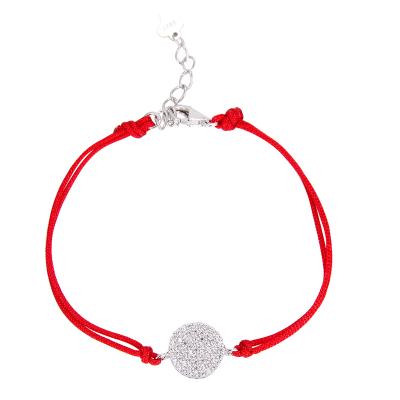 China CLASSICS 925 sterling silver simple hand & red rope woven bracelet for sale