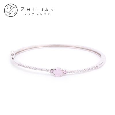 China ZHILIAN 925 FASHIONABLE ZHILIAN 925 Sterling Silver Opal Bangle Braided Cham Rose Bracelet for sale