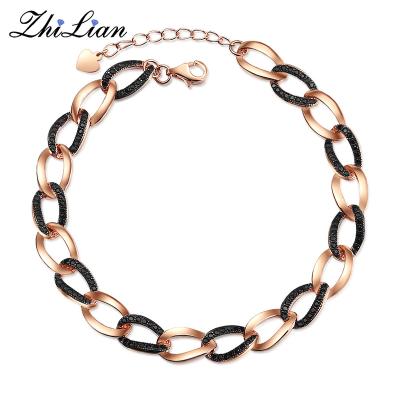 China 925 Men's Punk Jewelry Eco-Friendly Rose Gold Jewelry Silver Chain Bracelet Charm Waist Chain Belt for sale