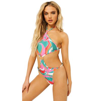 China One piece print bikini plus size sexy beach M7010 2021 new plus size swimwear for sale