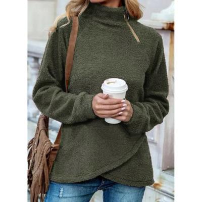 China J11845 Anti-wrinkle Top Selling 2021 Autumn/Winter Women's Double Sided Fleece Top for sale