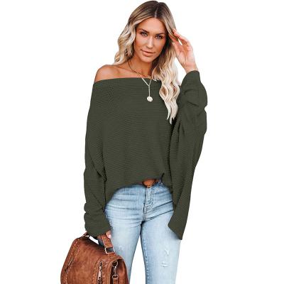 China J11847 Anti-wrinkle Autumn 2021 Women's Waffle Solid Color Long Sleeve Knitted Tops for sale