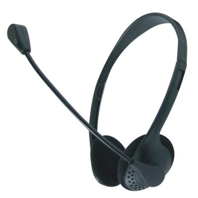 China Headband 3.5mm Jack or USB Connection 30mm Speaker Wired Over-Ear Call Center Headsets with Sound Canceling Microphone for sale