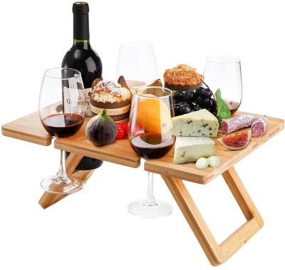 China Portable Picnic Picnic Table with Wine Rack for sale