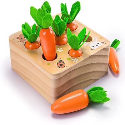 China Wooden wooden toys for 2 carrot 3 year old harvest developmental gifts for fine motor skill for sale