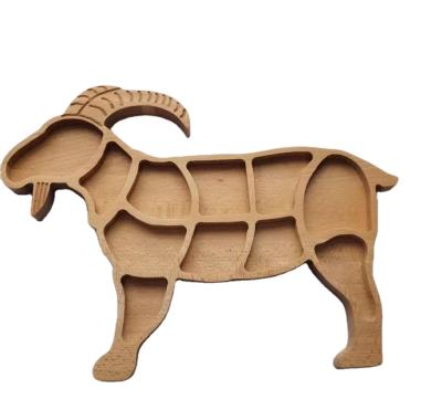 China Sustainable Animal Shape Wooden Plate Kid's Fruit Cake Wooden Dessert Dish for sale