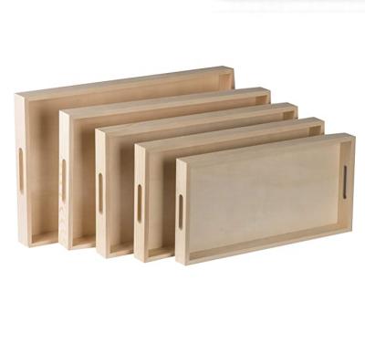 China Sustainable Plant Directly Serving Wooden Trays Extra Large Wood Decorative Tray for sale