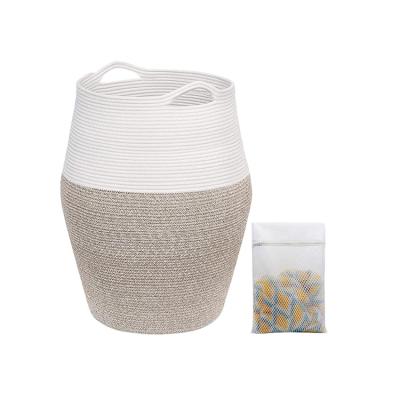 China 100% Hand - Woven Factory Sale Eco-Friendly Natural Cotton Rope Storage Baskets Customized for sale