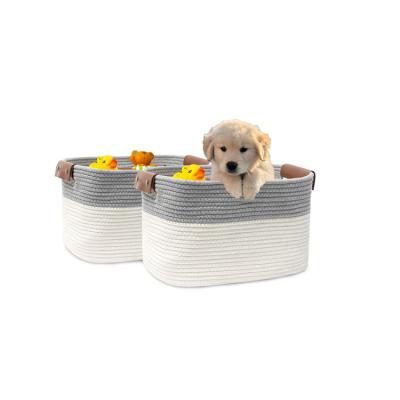 China Eco-friendly OEM European Style ODM Inventory Woven Rope Basket Custom Storage Basket for sale