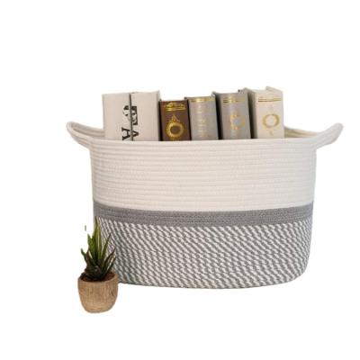 China Quality Cotton Rope Wholesale Foldable Laundry Clothes Storage Basket Eco-Friendly Guaranteed 100% Dirty Hamper for sale