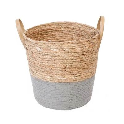 China Minimalist cotton rope and large woven plant basket of plant plankton for sale