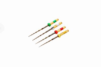 China Double Edged Endo Motor Files Endodontics Sizes 20 / 25 With Niti M - Wire Gold Material for sale