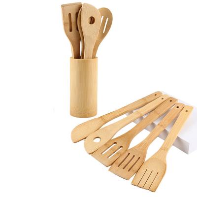 China Sustainable 100% Organic Bamboo Kitchen Accessories Set 100% Natural Bamboo Kitchen Utensils for sale