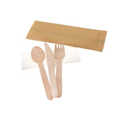 China New Design Hotel Restaurant Home Individual Natural Bamboo Birch Spoon Disposable Wooden Knife Fork Spoon for sale