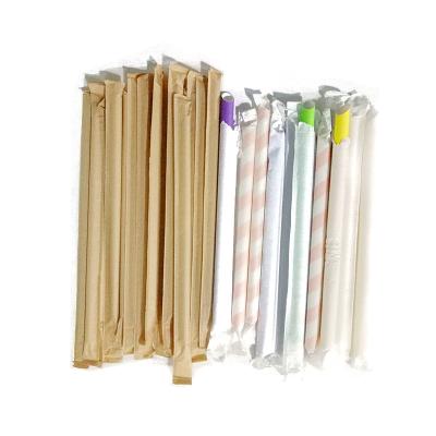 China Disposable High Quality Straws For Smoothie Long Paper Biodegradable Drinking Straws Milk Paper Straws for sale