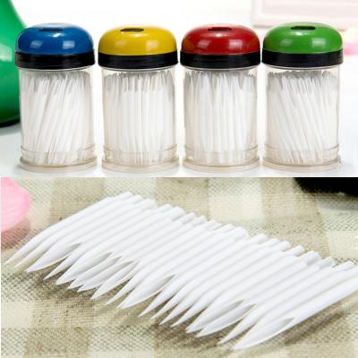 China 100 Pcs Disposable Sharp Tip White Hollow Plastic Toothpick for sale