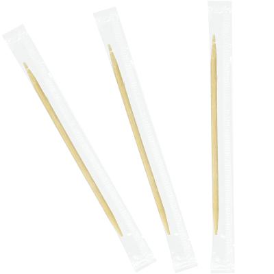 China Disposable Single Individual Cello Wrapped Bamboo Toothpicks Double Point Toothpicks for sale