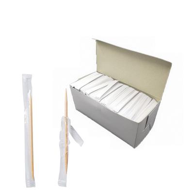 China Disposable Custom Bamboo Toothpicks Single Cello Paper Wrapped Package Toothpicks for sale