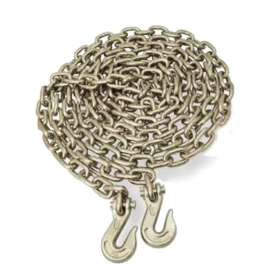 China Heavy industry galvanized grade70 drag chain with grab hooks us standard steel link chain for sale