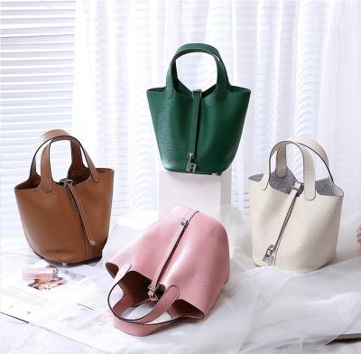 China Luxury Bucket Bag Real New Fashion Shoulder Leather Handbags for sale