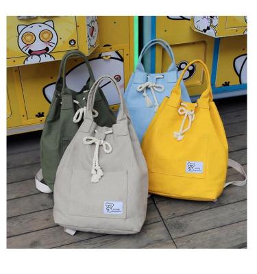 China Fashion Anti-theft Custom Girl's Canvas Tote Shopping Bag Students School Bag Travel Backpack for sale