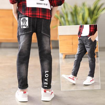 China 4-15 Fashion Kids Boys Girls Elastic Waist Pants Viable Jeans For Boy Teens Denim Long Pants Jeans for sale