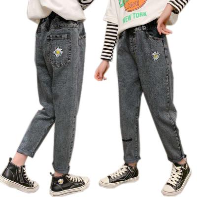 China Autumn Fashion viable 4-14 years old children's clothing pants children's long pants girls print girl jeans for sale